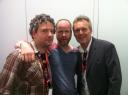Joss Whedon (mitte) mit Scott Allie und Anthony Head